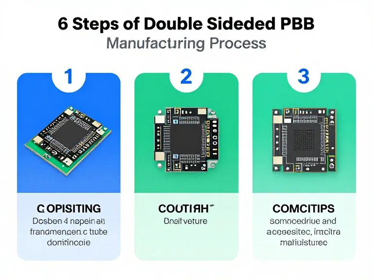 6 Steps of Double Sided PCB Manufacturing Process 6 Steps of Double Sided PCB Manufacturing Process